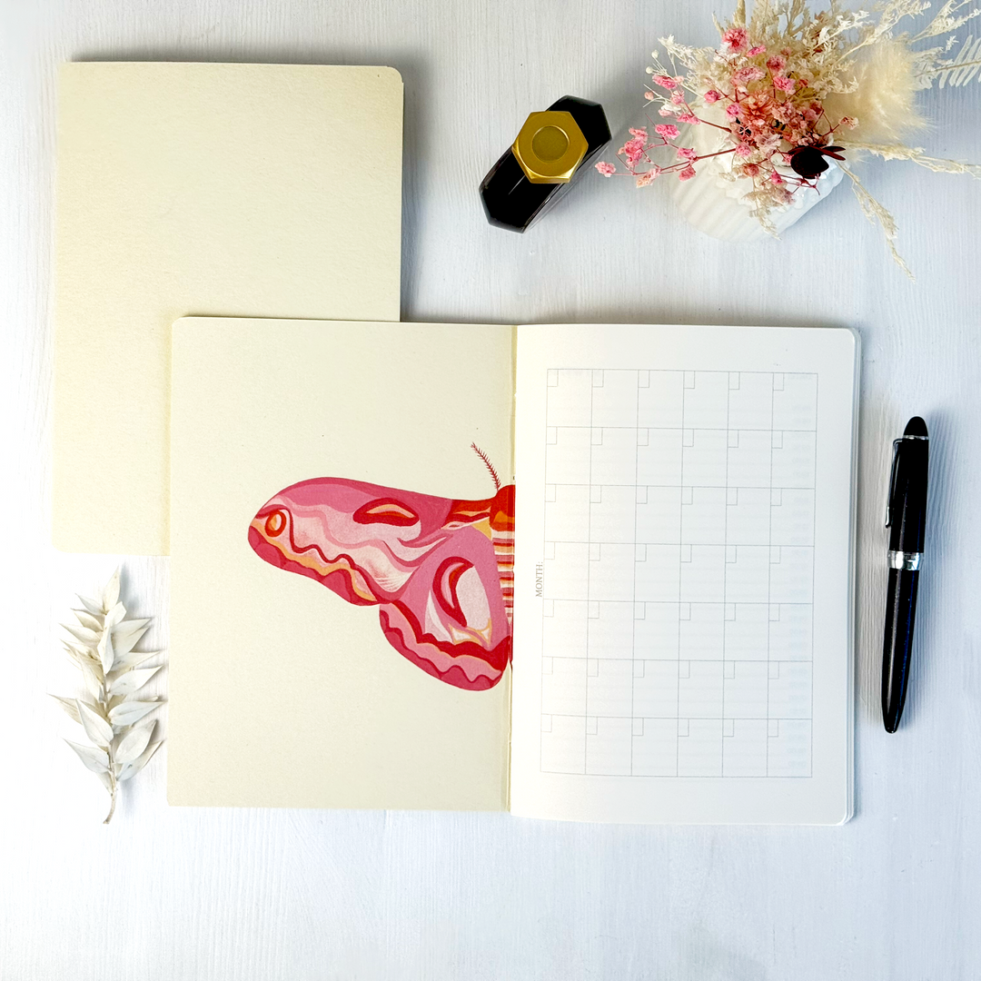 Loop Planer Miesięczny – A5, 64 strony, niedatowany, kość słoniowa - Lola Lima Paper Co.