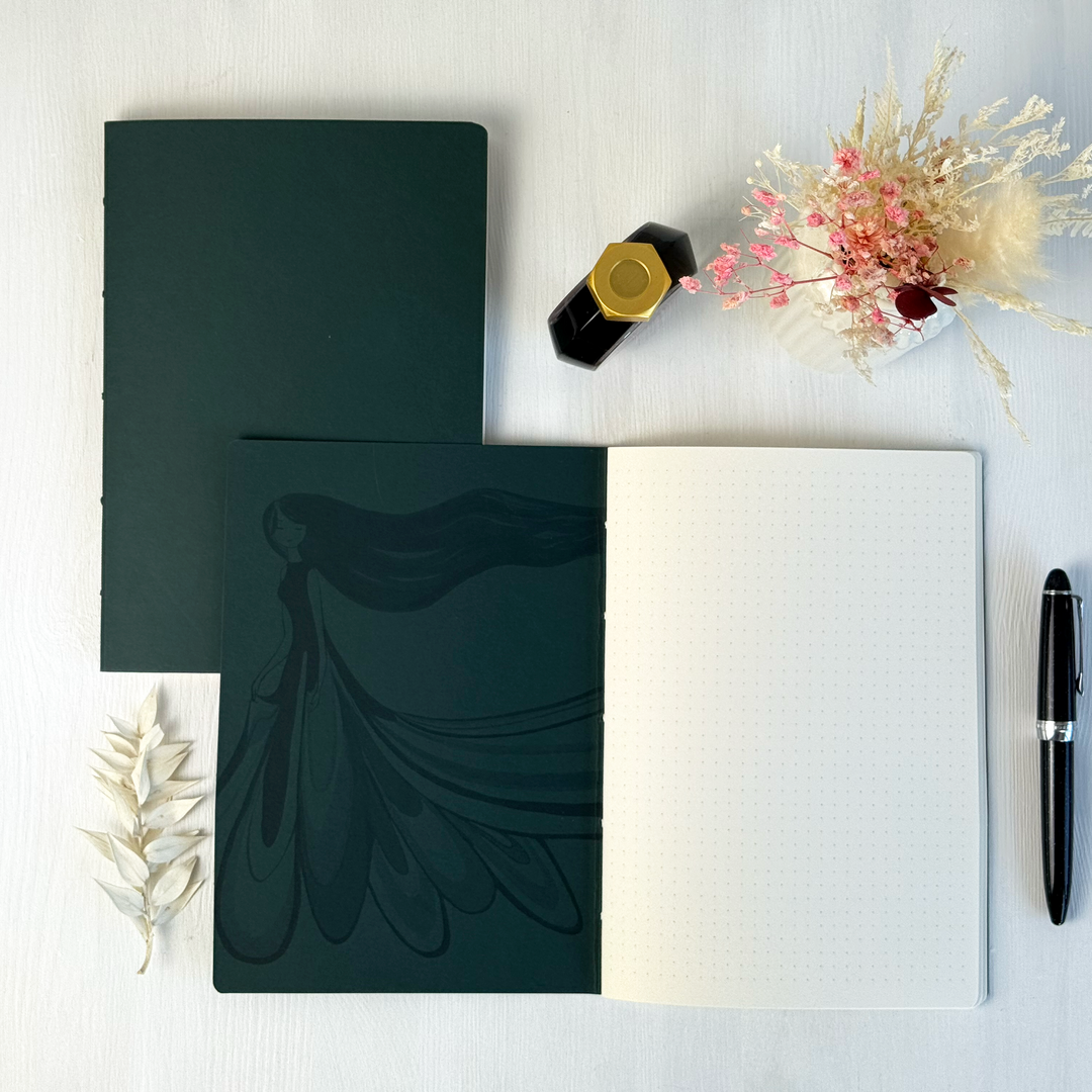 Loop Notatnik – A5, 60 stron, ciemna zieleń - Lola Lima Paper Co.