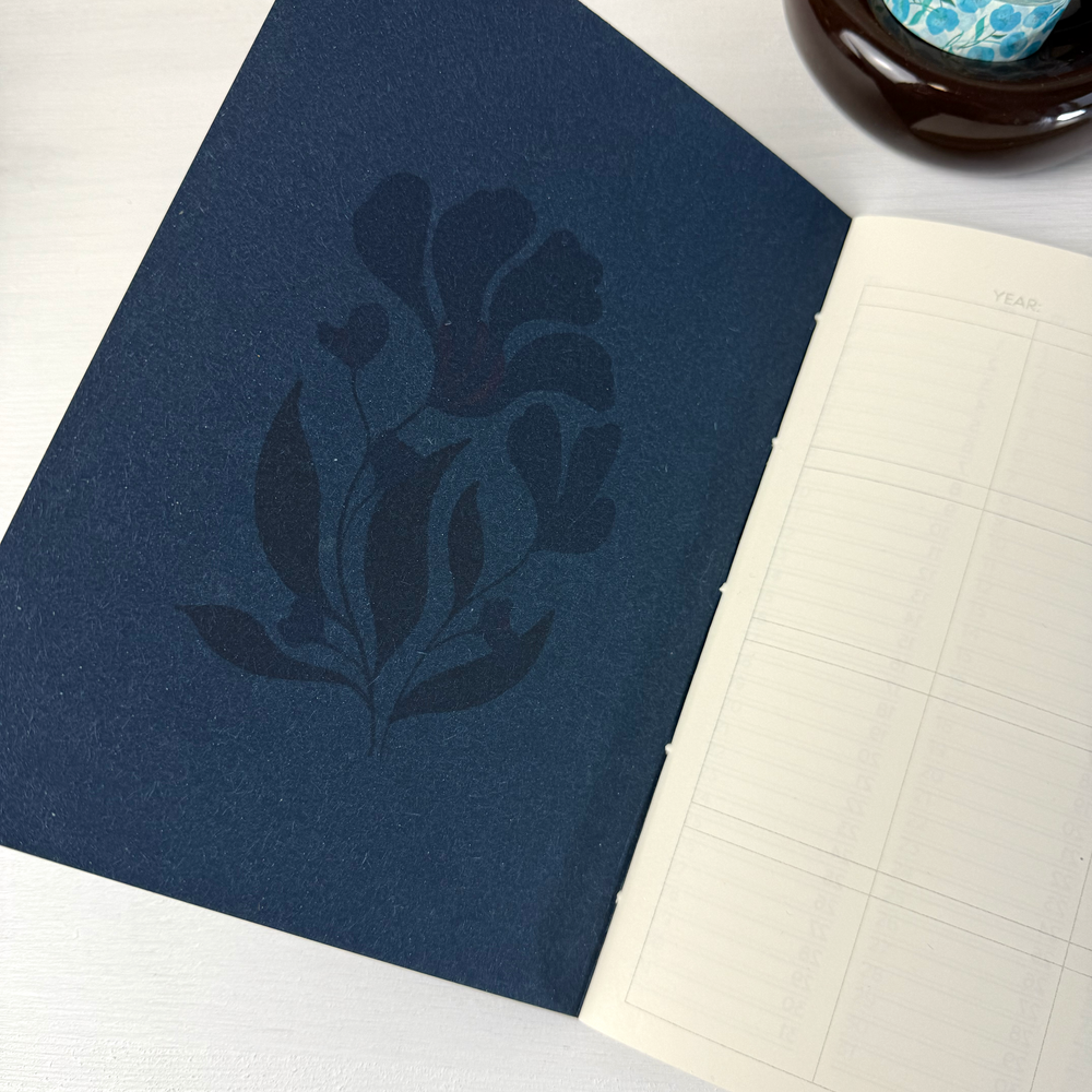 Loop Planer Roczny – A5, 60 stron, niedatowany, granatowy - Lola Lima Paper Co.