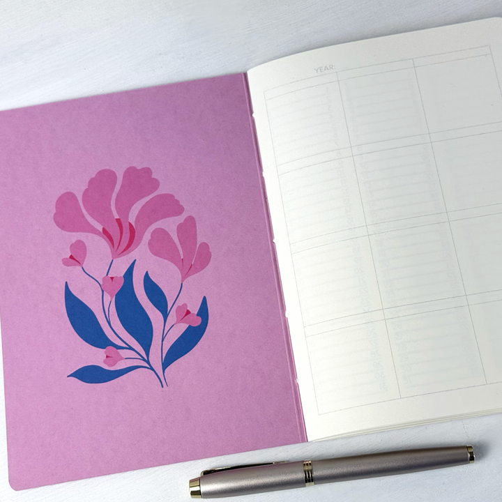 Loop Planer Roczny – A5, 60 stron, niedatowany, różowy - Lola Lima Paper Co.