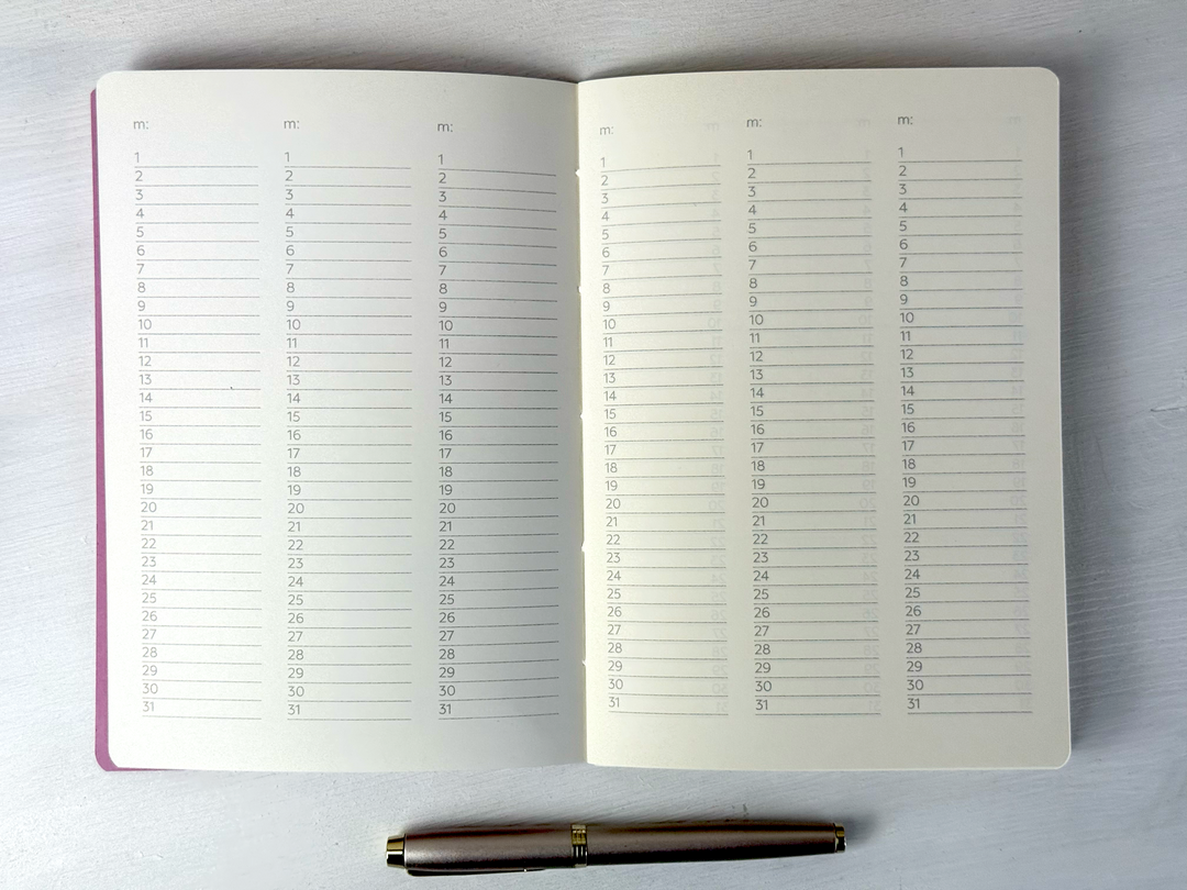 Loop Planer Roczny – A5, 60 stron, niedatowany, różowy - Lola Lima Paper Co.