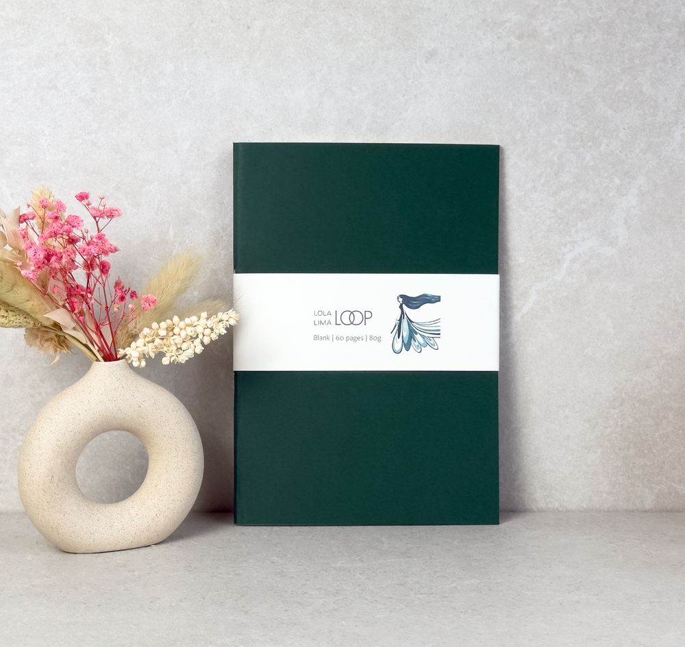 Loop Modular Notebook  – A5, 60 pages, blank, dark green - Lola Lima Paper Co.