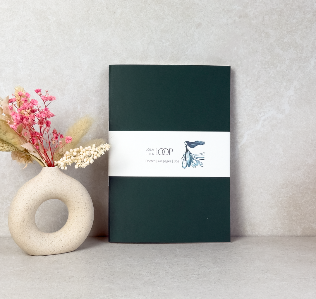 Loop Modular Notebook – A5, 60 pages, dotted, dark green - Lola Lima Paper Co.