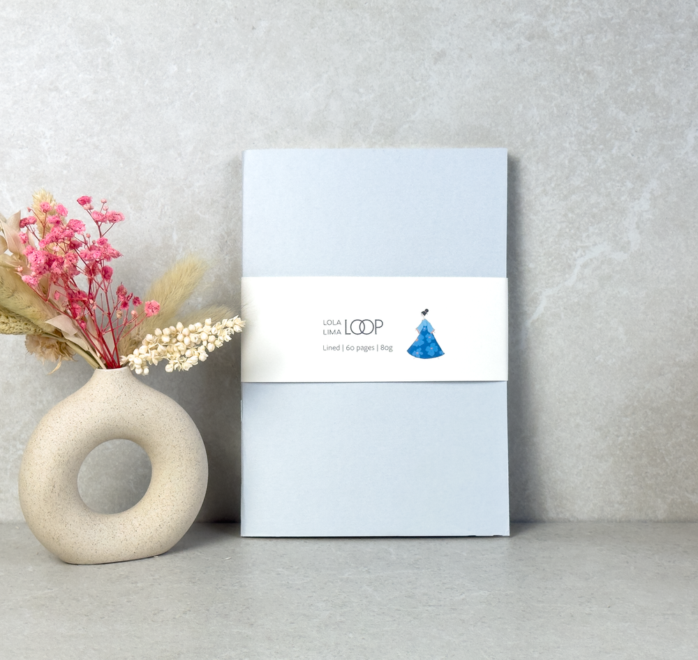 Modular Notebook Loop – A5, 60 pages, lined, pastel gray - Lola Lima Paper Co.