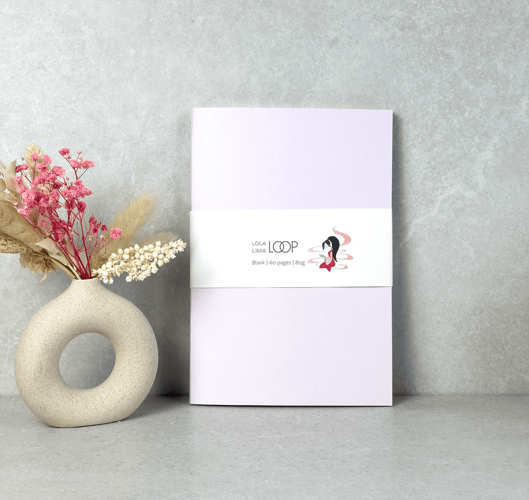 Modular Notebook Loop – A5, 60 pages, blank, pastel pink - Lola Lima Paper Co.